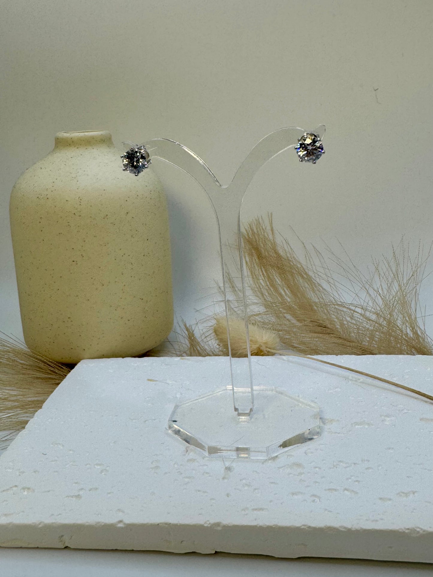 1ct Solitaire Earring and Pendant Necklace Set